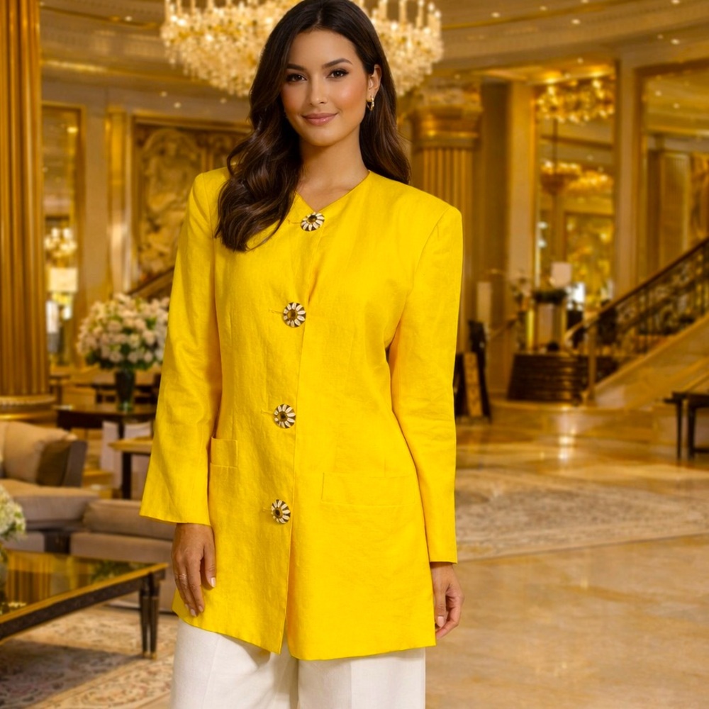 Vintage Max Mara yellow blazer